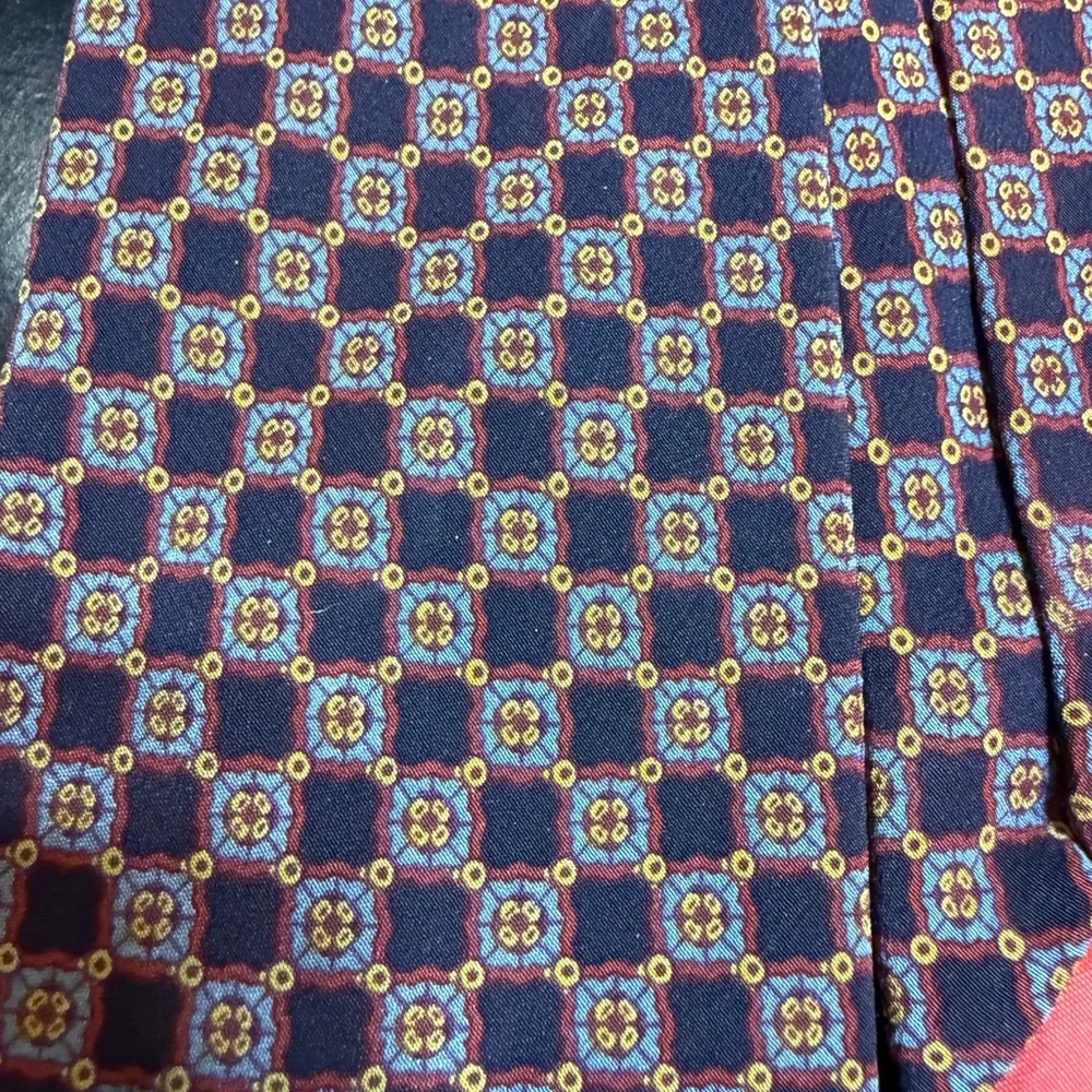Daks London‎ Red and Black Patterned Men's Tie 60” long Silk